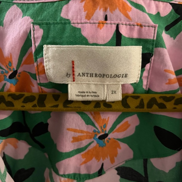 Anthropologie Somerset Mini Green Floral Dress 2X - Picture 11 of 16